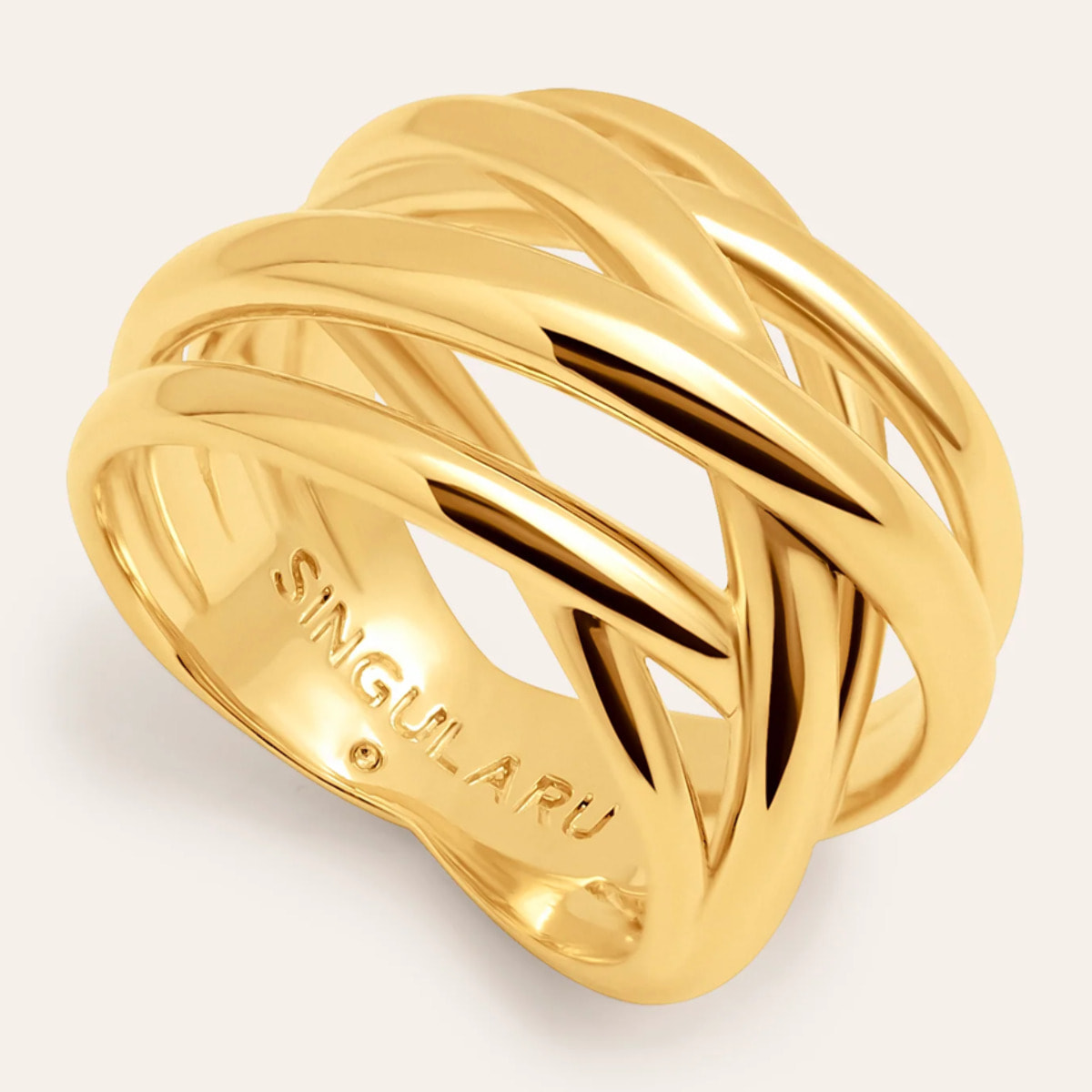 Anelli Triple Cross Placcato Oro