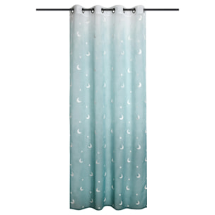 Voilage enfant brodé étoiles et lunes - Vert