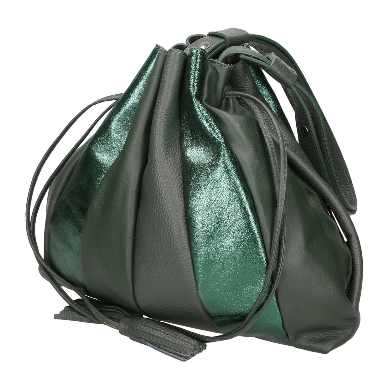 Borsa a spalla da donna - Modello Nunzia - Vera pelle - 30.0 x 33.0 x 7.0 cm