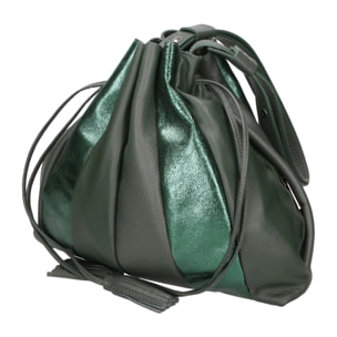 Borsa a spalla da donna - Modello Nunzia - Vera pelle - 30.0 x 33.0 x 7.0 cm