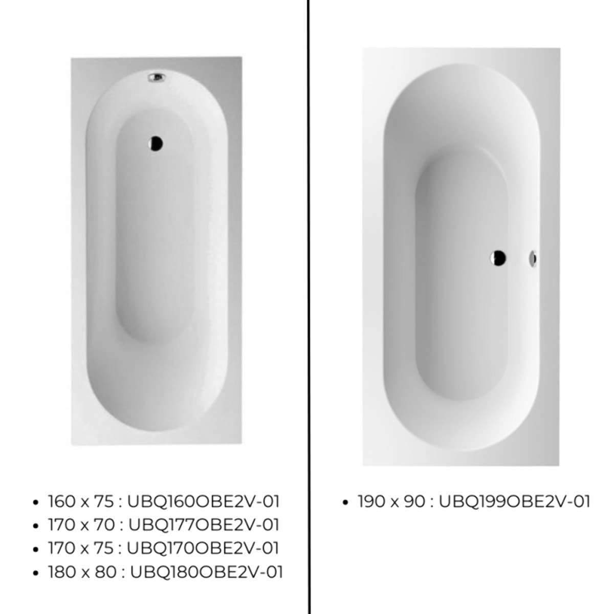 Baignoire droite VILLEROY ET BOCH Oberon Quaryl