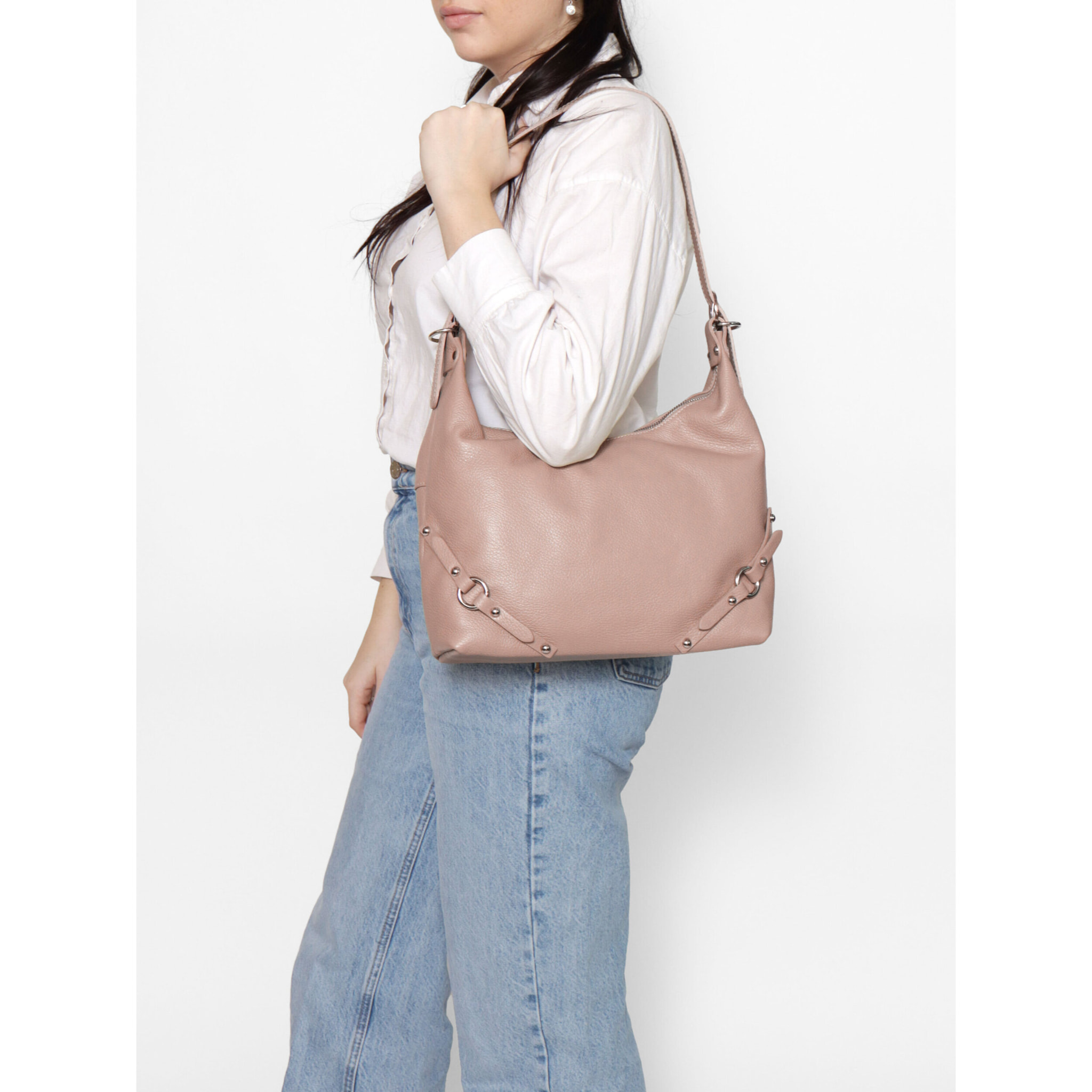 Borsa a spalla da donna In Vera pelle Made in Italy 30x30x9 cm