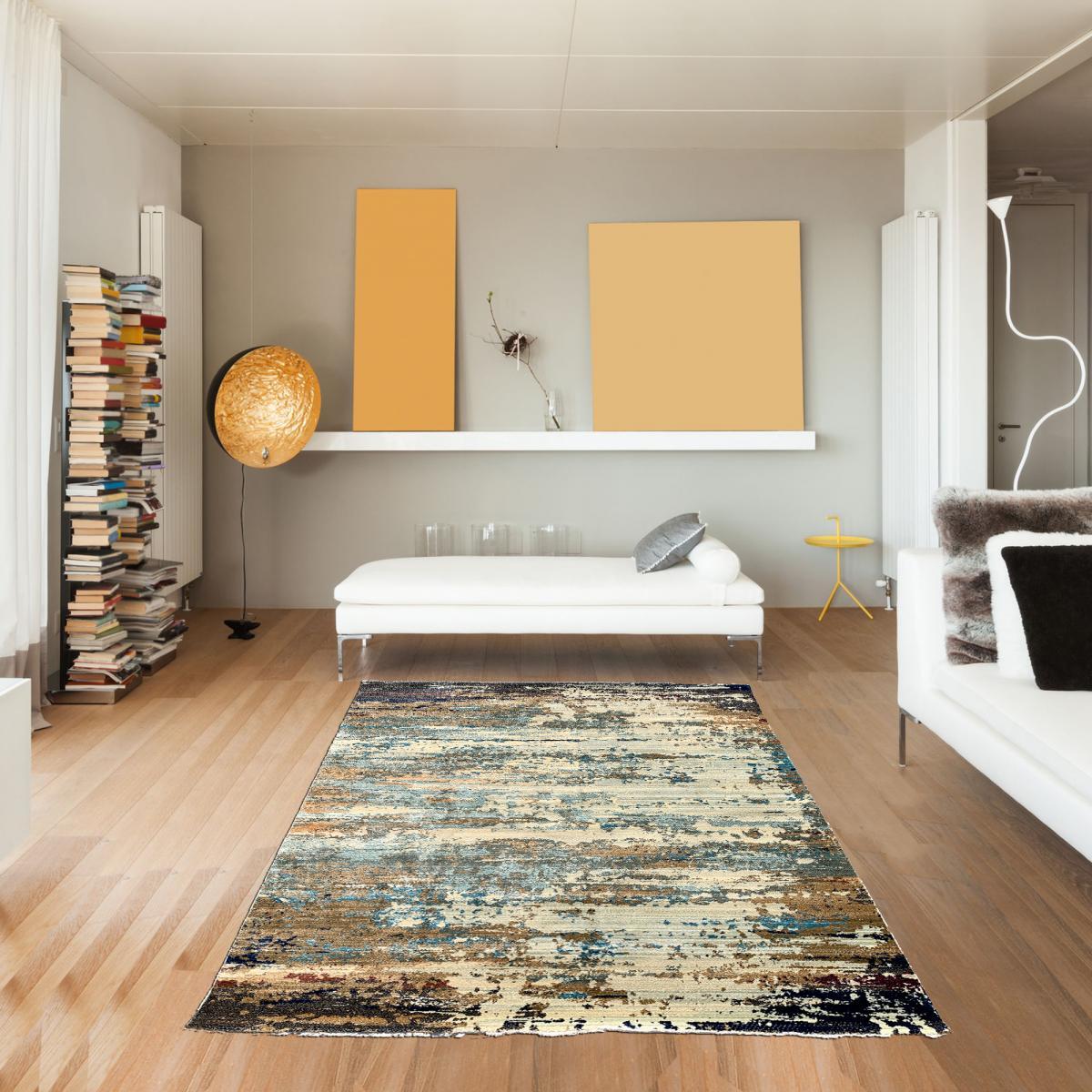 Tapis salon et chambre tissé motif abstrait DEJO