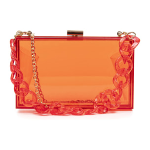 Zavattarello bolso clutch de mano, de metacrilato transparente.