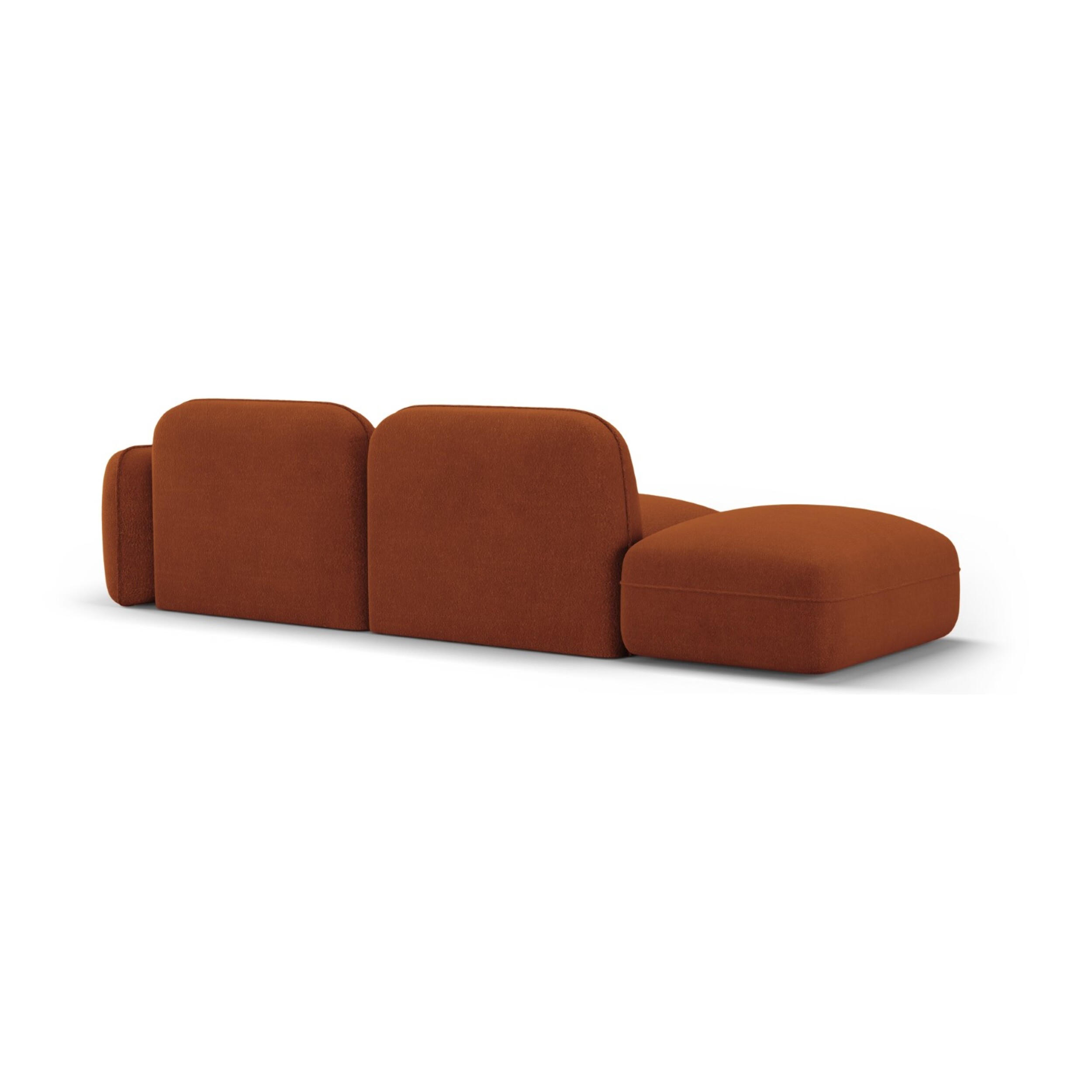 Canapé modulable gauche "Lucien" 3 places en velours terracotta