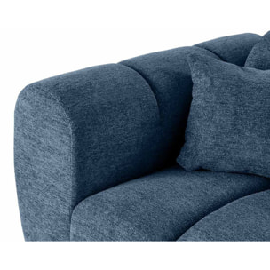 Curtis - canapé d'angle droit 4 places en tissu texturé - Bleu