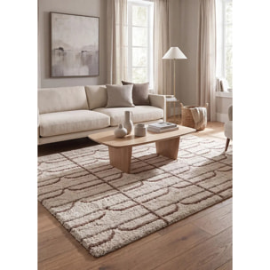 EMBER Alfombra infantil shaggy escandinava Crema y Rosa, varias medidas disponibles.