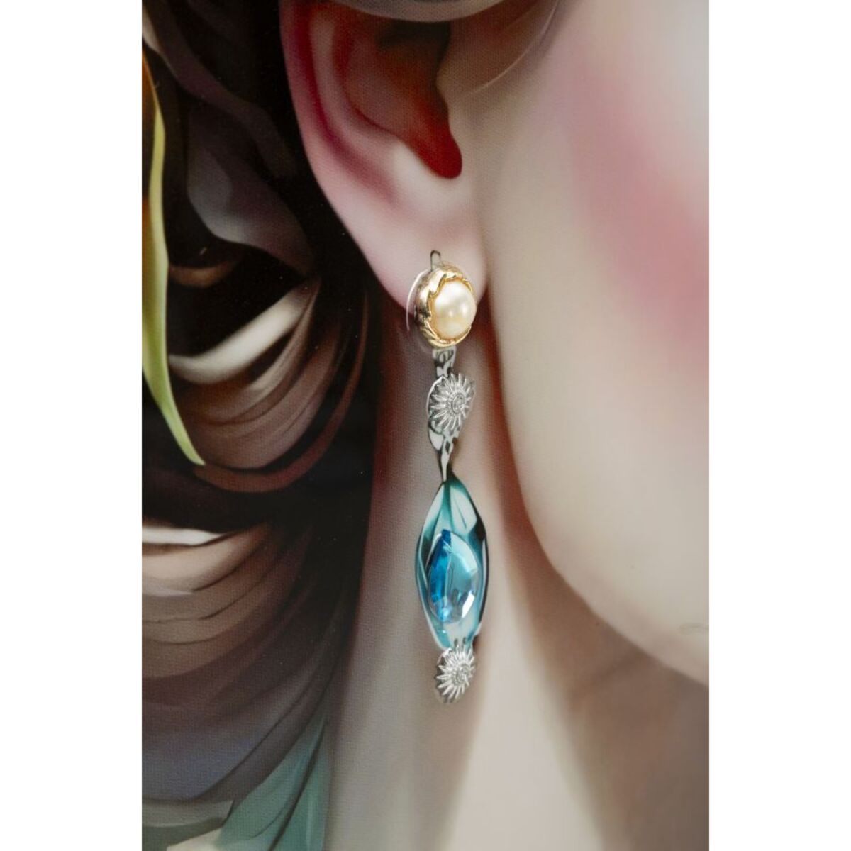 DIPINTO SU TELA LACCATO FANTASY C/CORNICE -A- CM 72X4X102