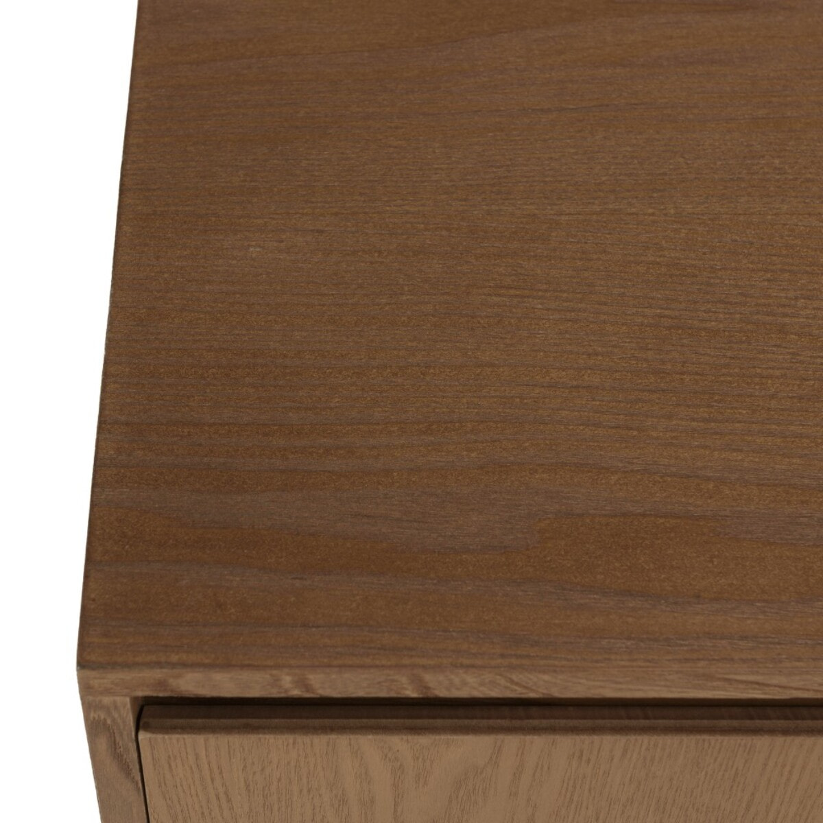 MARIO - Table basse couleur naturelle 2 tiroirs motif arrondi 2 niches