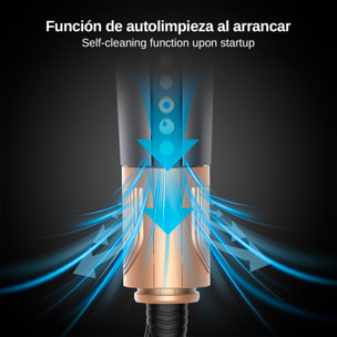 Plancha de pelo 052. 3 en 1 con iones negativos permite alisar, secar y peinar. 4 temperaturas, 2 velocidades y 2 modos de uso.