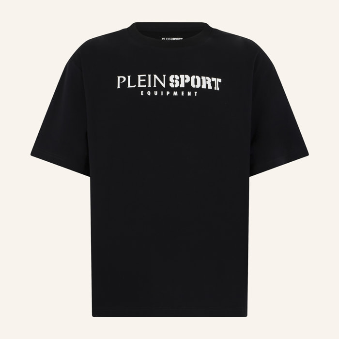 PLEIN SPORT Round Neck T-Shirt Reflective Scratch