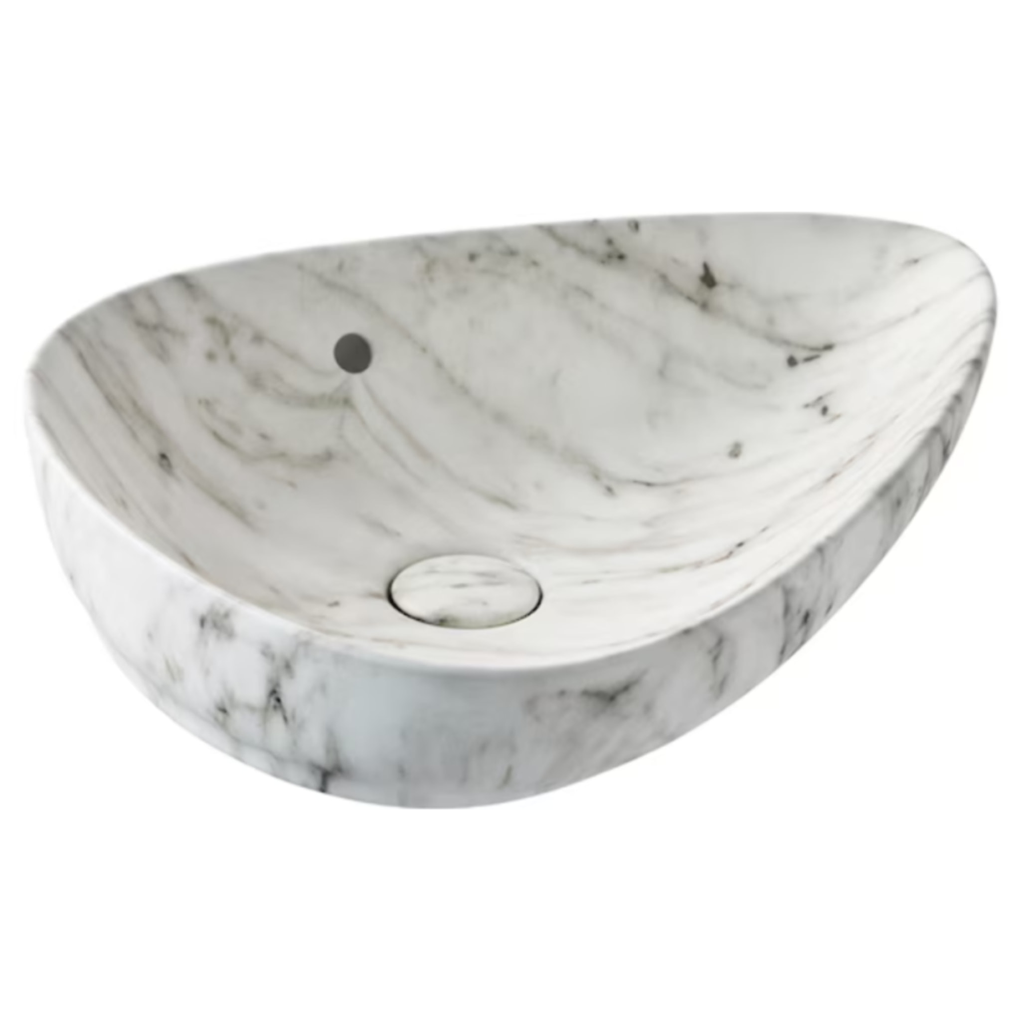 Vasque à poser asymétrique Nouvelle Vague effet marbre marbre envoûtant