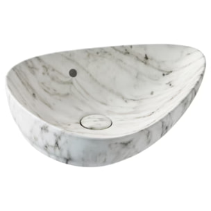 Vasque à poser asymétrique Nouvelle Vague effet marbre marbre envoûtant
