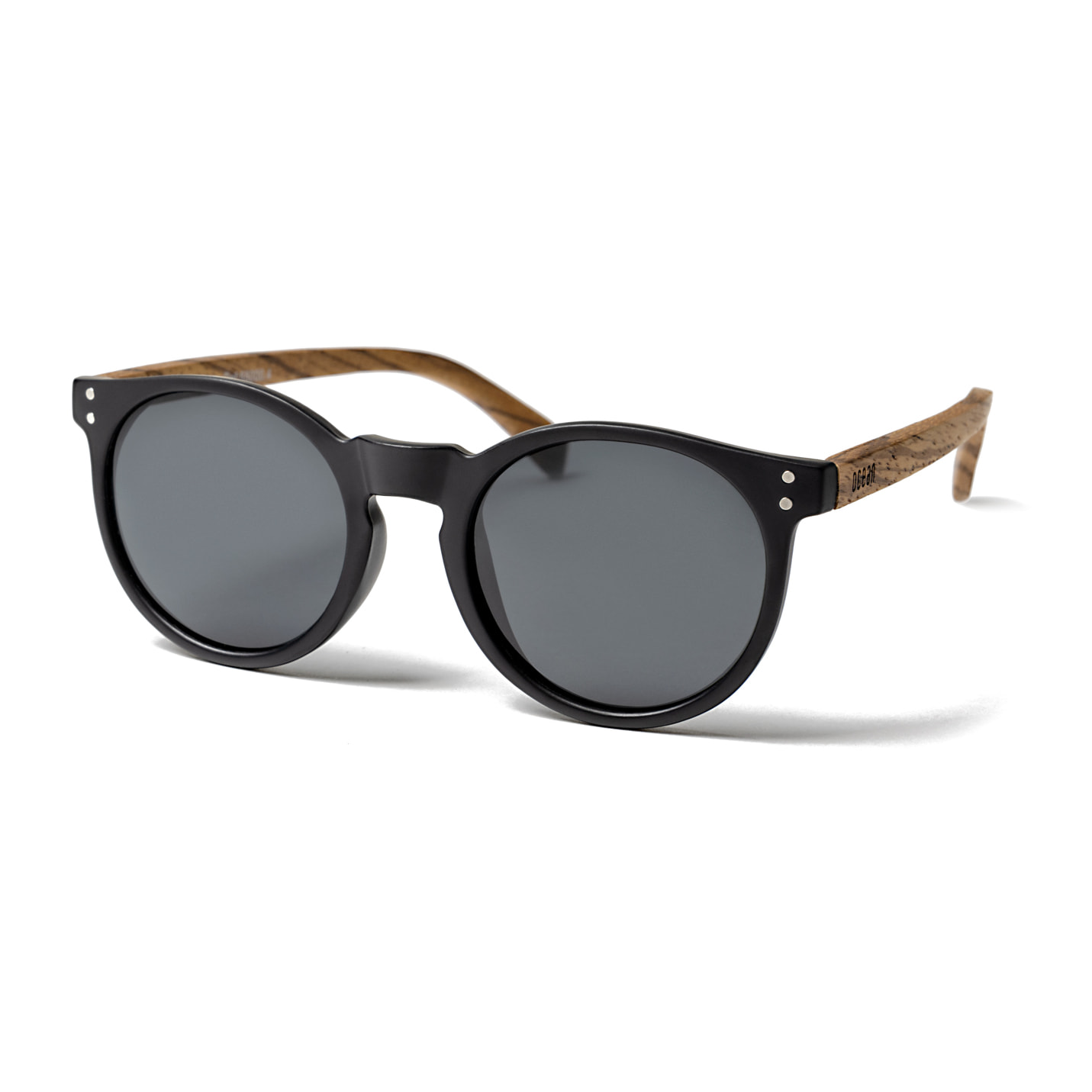 Gafas de sol OCEAN LIZARD WOOD - Madera negro y patillas marrón / Ahumada