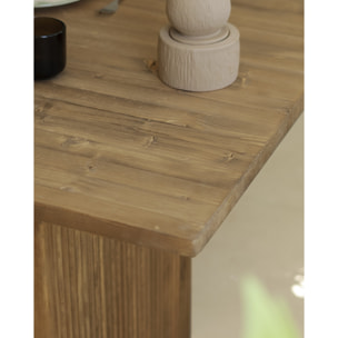 Mesa de comedor de madera maciza en tono roble oscuro de varias medidas