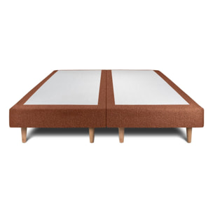 Lit avec tête de lit capitonnée bouclette et sommier tapissier Ep14