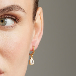 Pendientes de Circonita Brillante acabados en oro amarillo de 18k