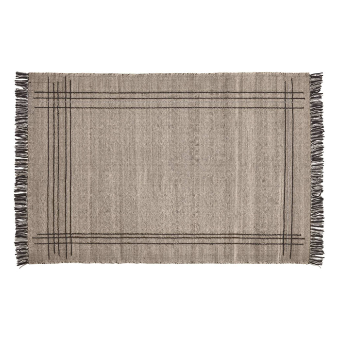 Kave Home - Tappeto Eneo con frange beige e marron 160 x 230 cm