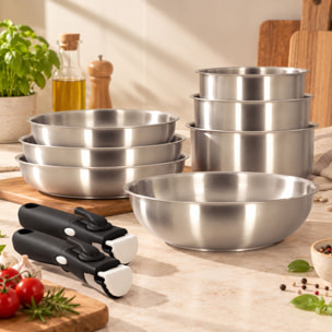 Batterie de cuisine 9 pièces en acier inoxydable - tous feux IRIS