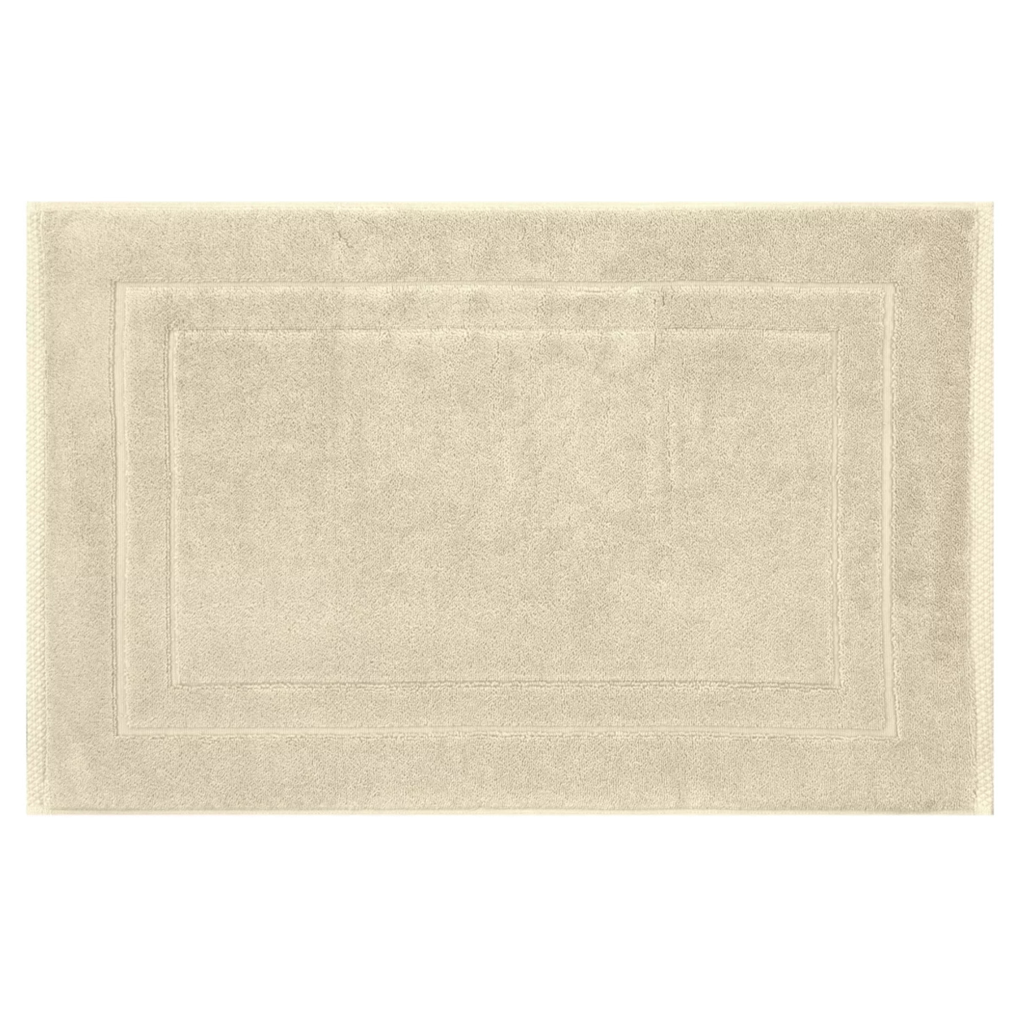 Tapis de bain pur coton 900 g/m² uni beige Elea angora