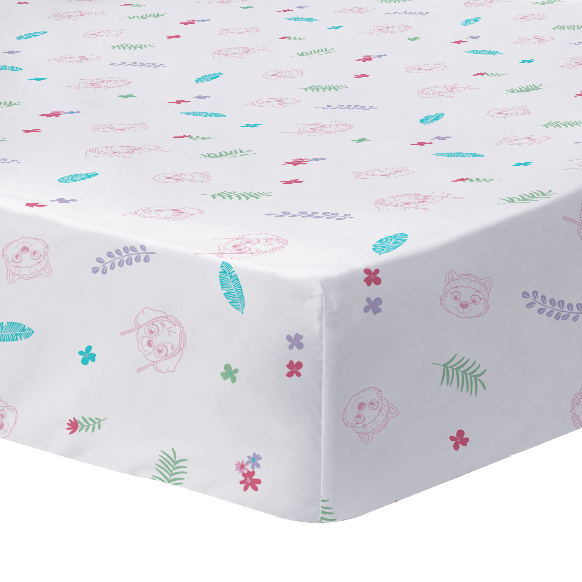 Parure de lit imprimée + drap housse 100% coton, PAT PATROUILLE PARADISE