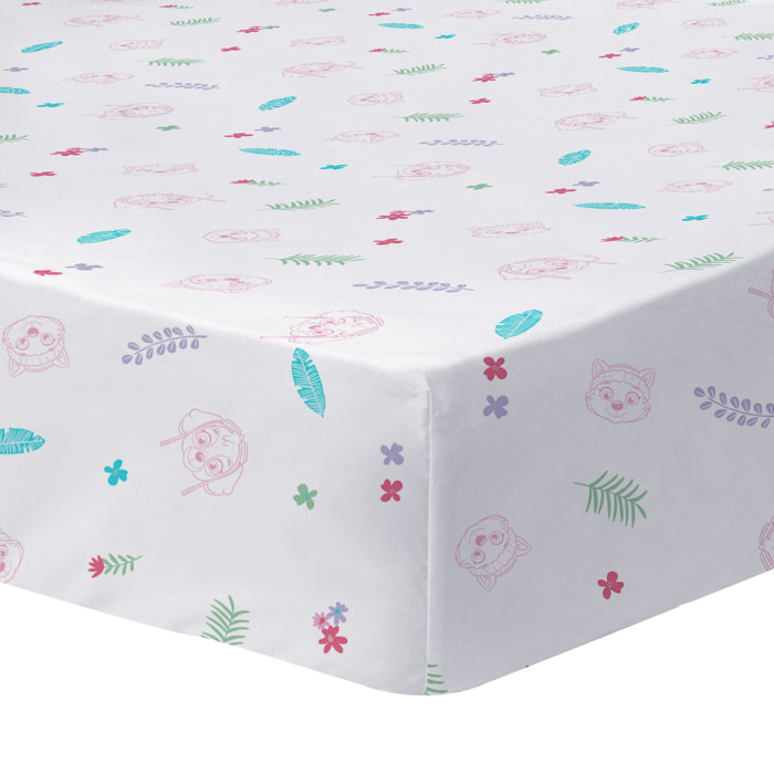 Parure de lit imprimée + drap housse 100% coton, PAT PATROUILLE PARADISE
