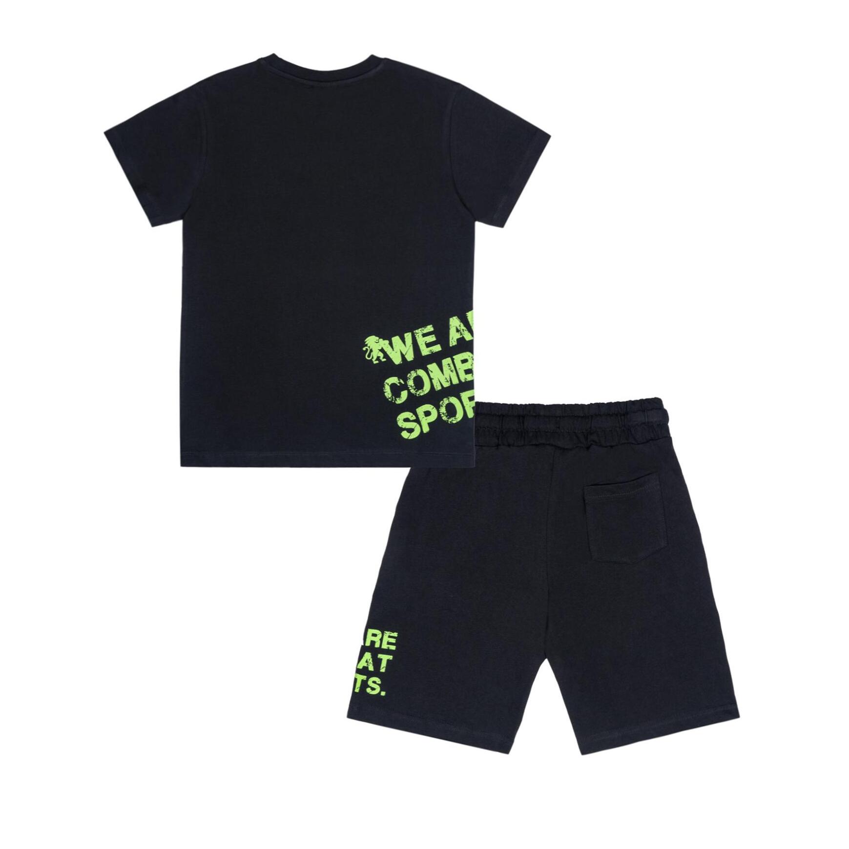 Set da bambino con t-shirt e pantaloncini in cotone Leone Boxing