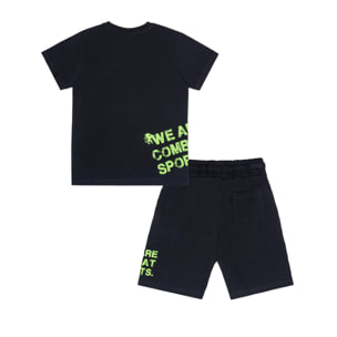Set da bambino con t-shirt e pantaloncini in cotone Leone Boxing