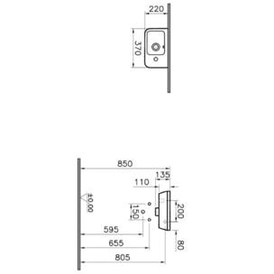 Integra Lave-mains 37x22 cm avec trou pour robinetterie sur la droite, Blanc (7091-003-0029)