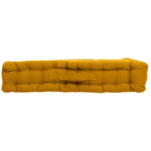 Coussin de sol uni en pur coton - Jaune moutarde