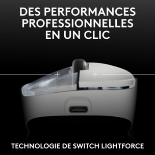 Souris Gamer Sans Fil LOGITECH PRO X SUPERLIGHT2 DEX LIGHTSPEED Blan