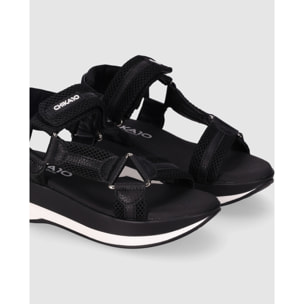 Sandalias de Tejido - Negro - Tacón: 5 cm