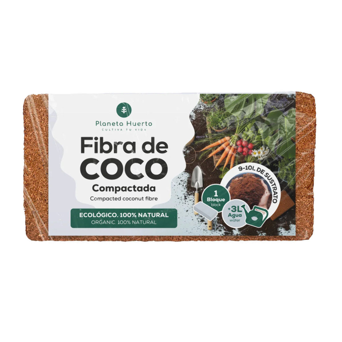 Sustrato Fibra de Coco Planeta Huerto 9 Litros