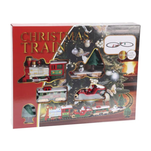 Set de 22 piezas de juego de tren de navidad con sonido y luz con vía de 283cm