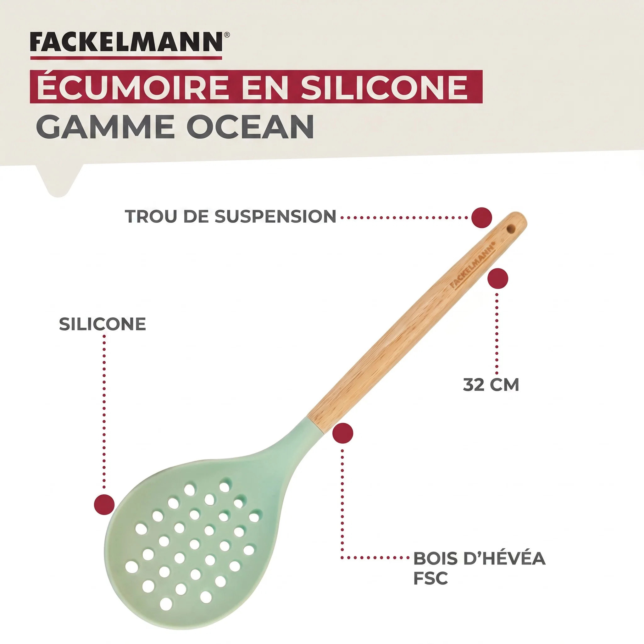 Ecumoire vert Fackelmann OCEAN