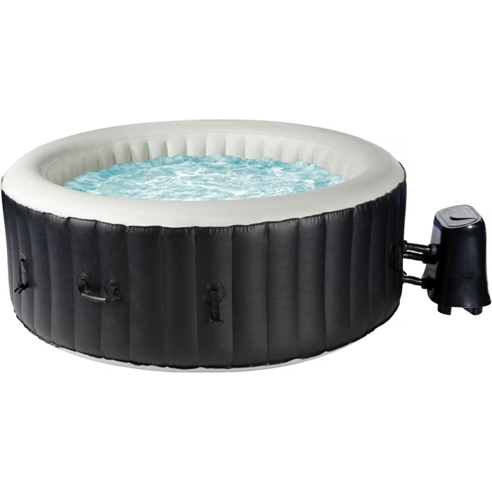 Spa gonflable 4 places  "Santorin" - 180 x 180 x 65 cm - Noir/Blanc