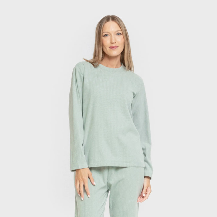 Pigiama canale a righe larghe da donna