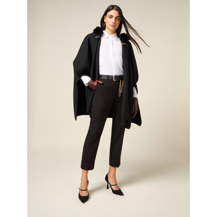 Oltre - Pantaloni a sigaretta con cintura - Nero