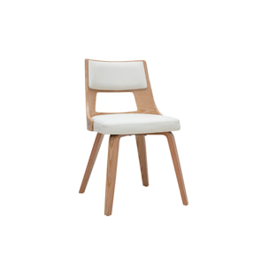 Chaise scandinave blanc et bois clair GARBO