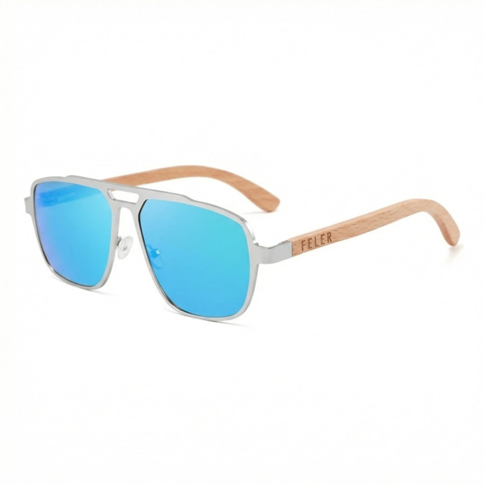 Gafas de Sol Feler 1517M-4 Polarizadas de Madera Unisex 55 mm