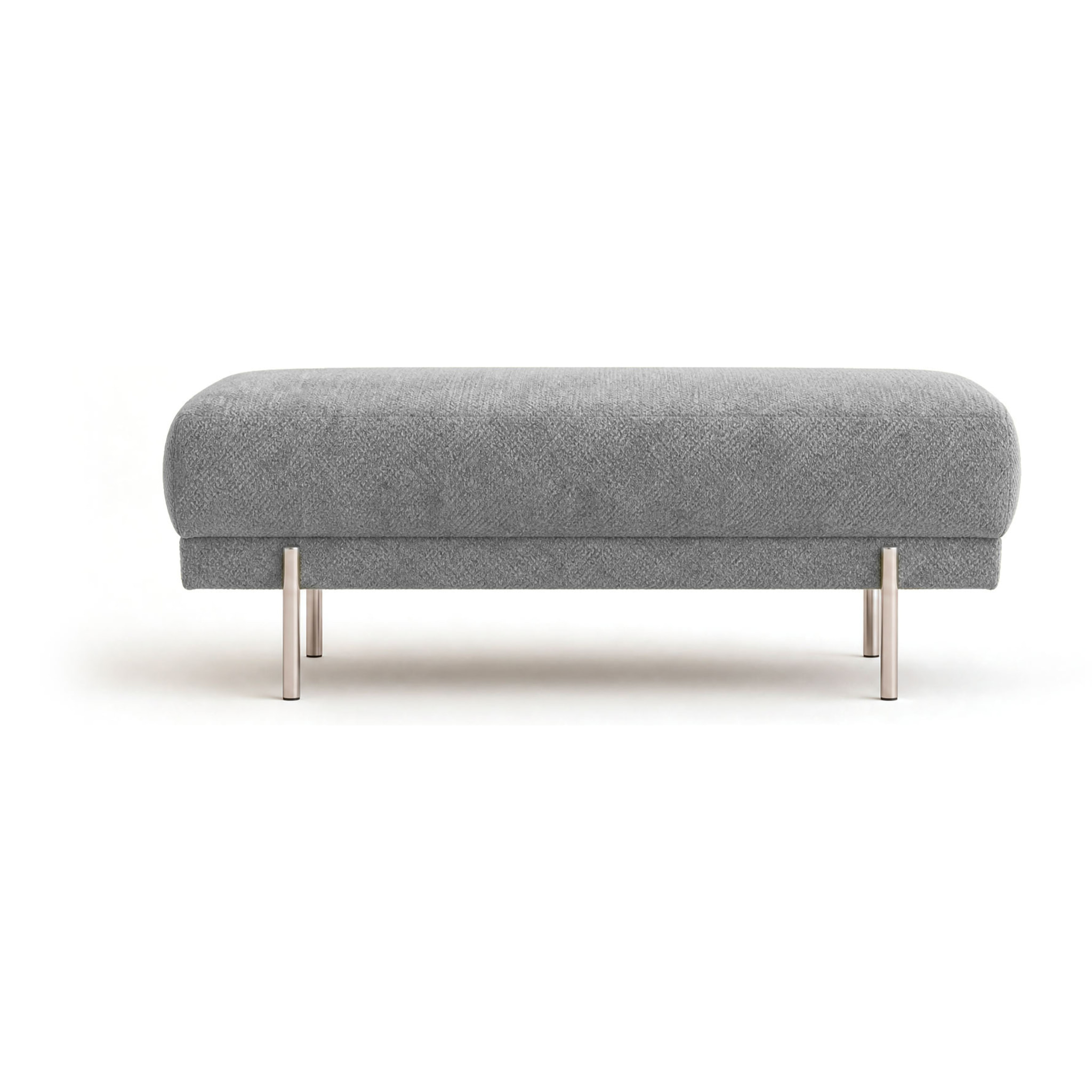 Gabin - pouf en velours texturé - Gris clair