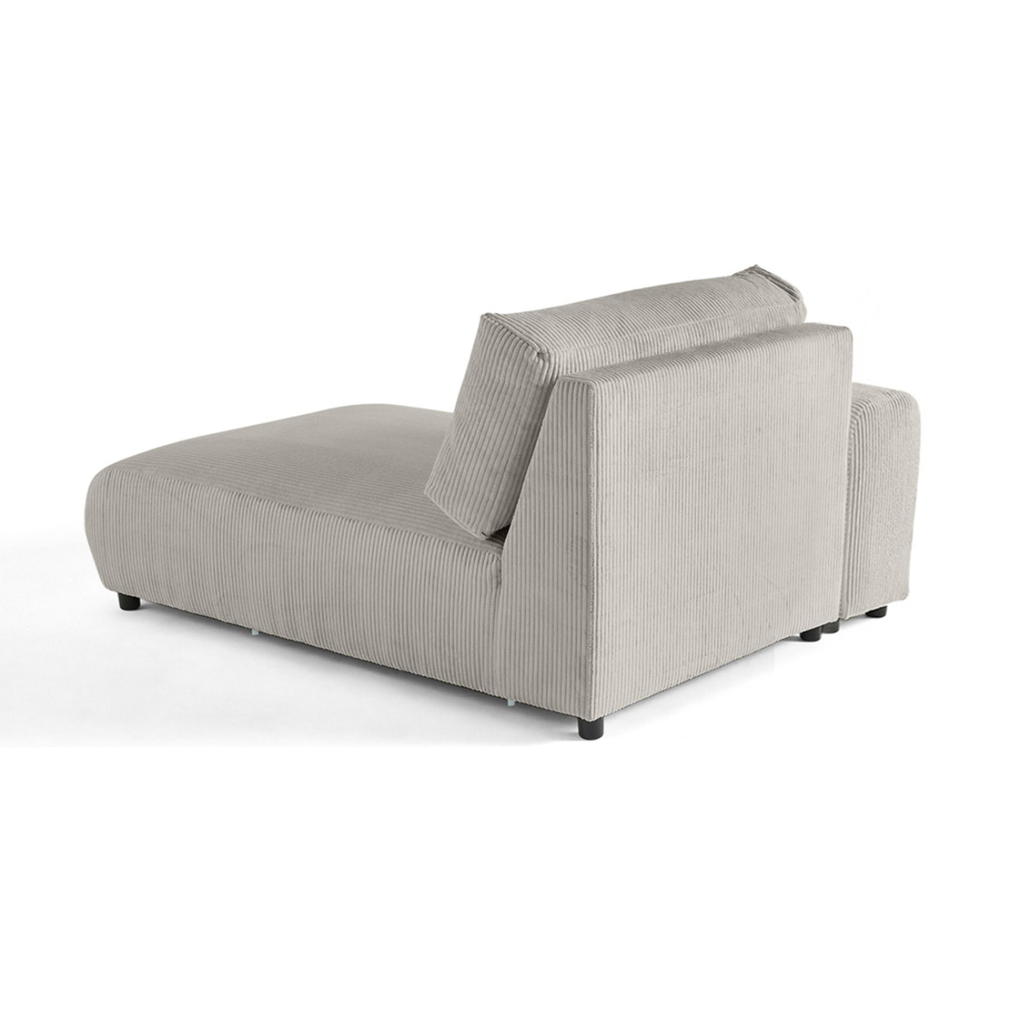 Garance - module d'assise méridienne gauche - en velours côtelé - Gris clair