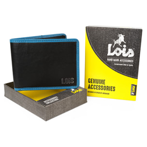 Cartera Hombre Piel Lois Davis Negro-Azul