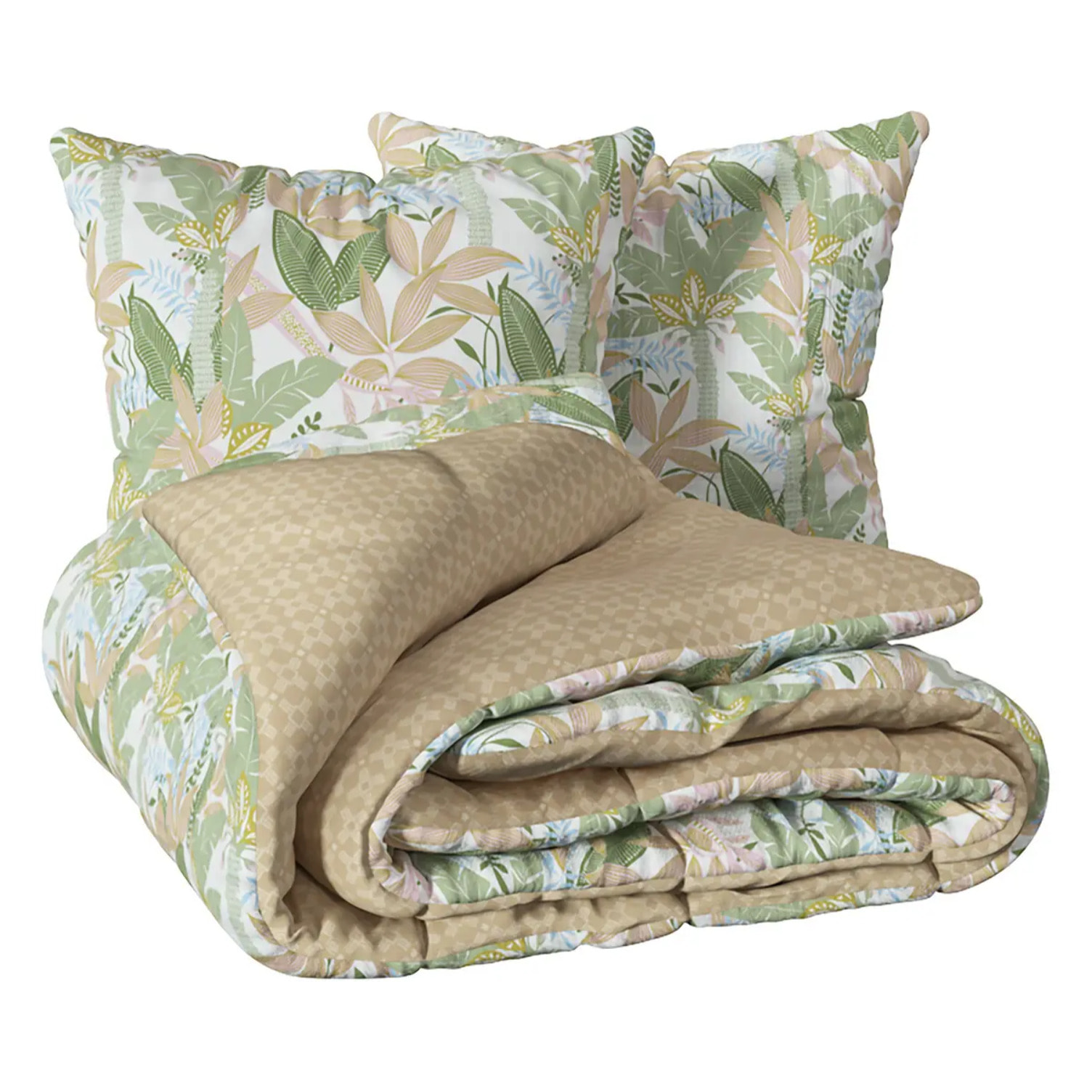 Parure imprimée June vert 240x220cm