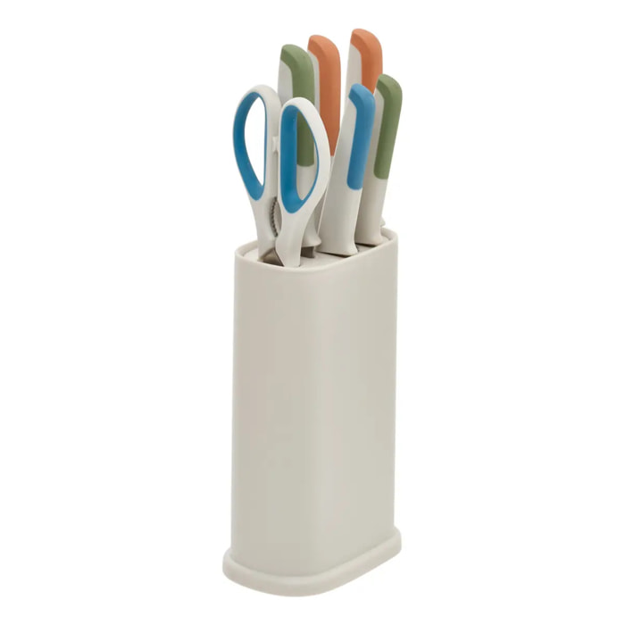Bloc de 5 couteaux avec paire de ciseaux Colors