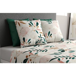 Parure De Drap 3pcs avec Drap Housse 90x190cm 100% Coton 57fils-kano