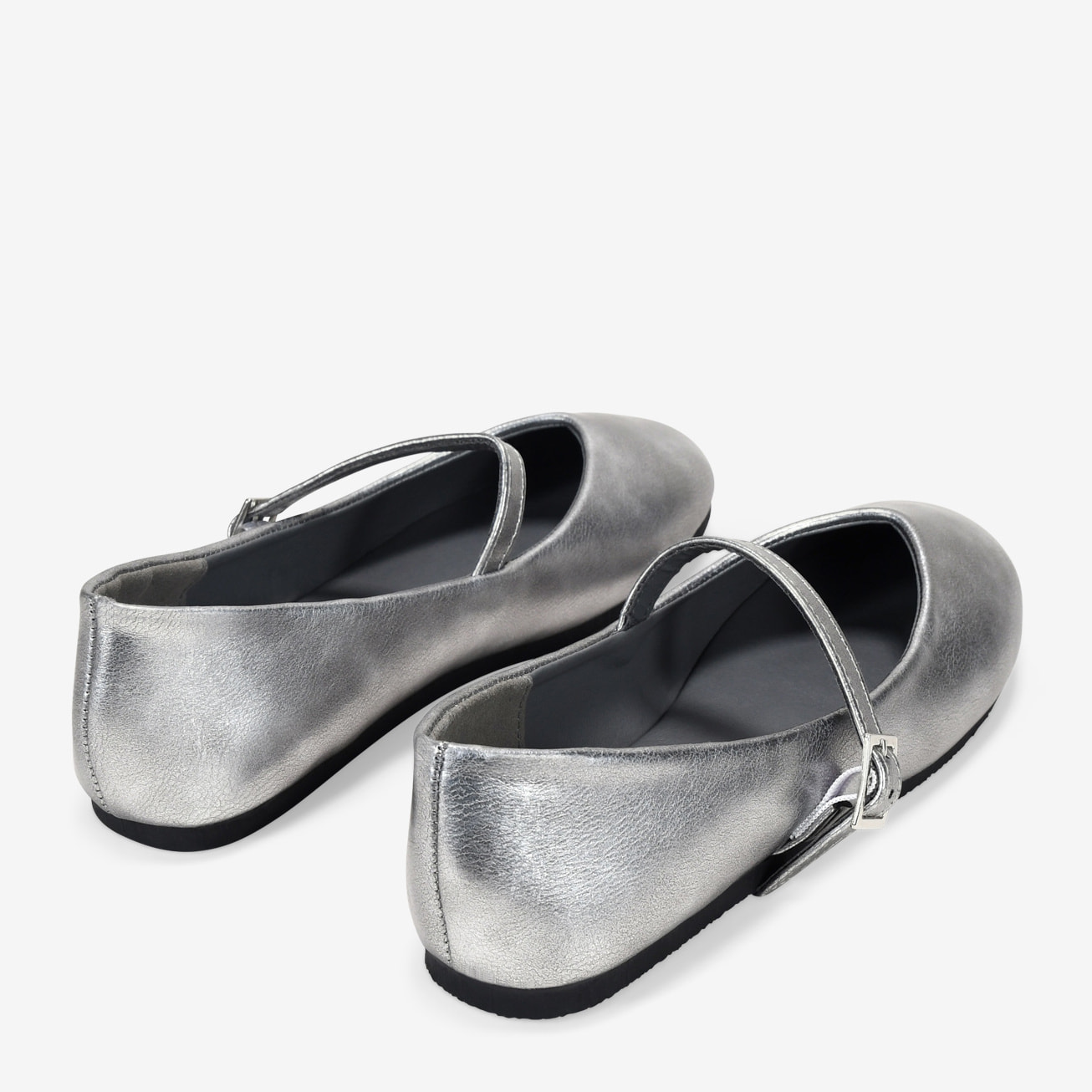 Bailarinas plateadas con hebilla