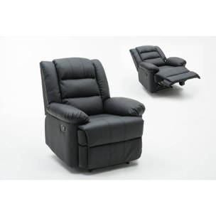 Fauteuil relax "Buckingham" - 85 x 93 x 100 cm - Noir