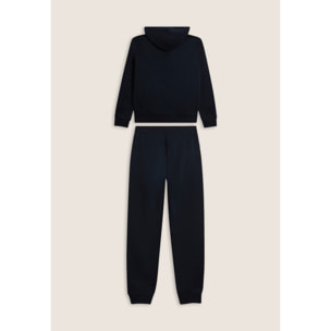 Tuta con full zip, cappuccio e fondo a polsino