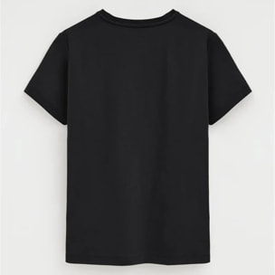 Camiseta negra de manga corta y cuello redondo con bordado Rigby Go